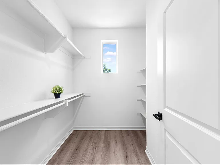 walk-in closet in master bedroom