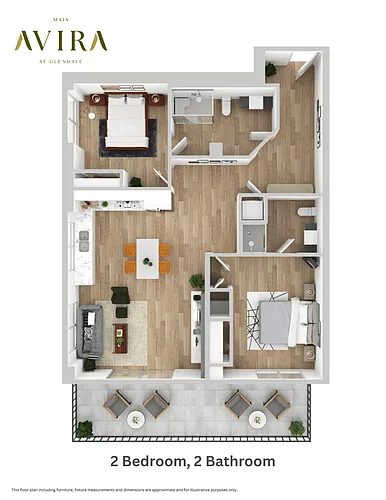 Floor plan 2 Bedroom 2 Bathroom (Type G)