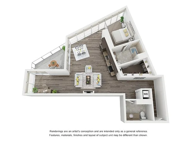 Floor plan 1 Bed 1.5 Bath B4