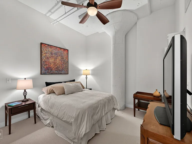 The second bedroom can comfortably fit a queen size bed and multiple pieces of furniture. Includes a custom closet.