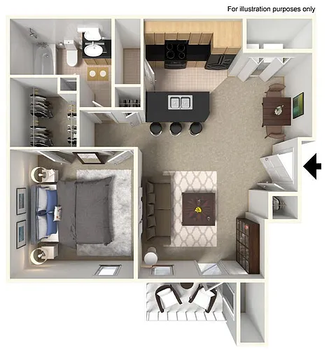 Floor plan 1x1A