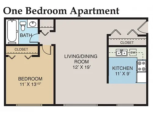 Floor plan 1 Bedroom