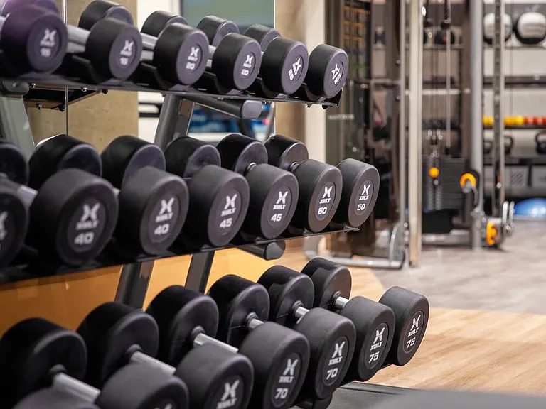 Fitness center with strength equipment