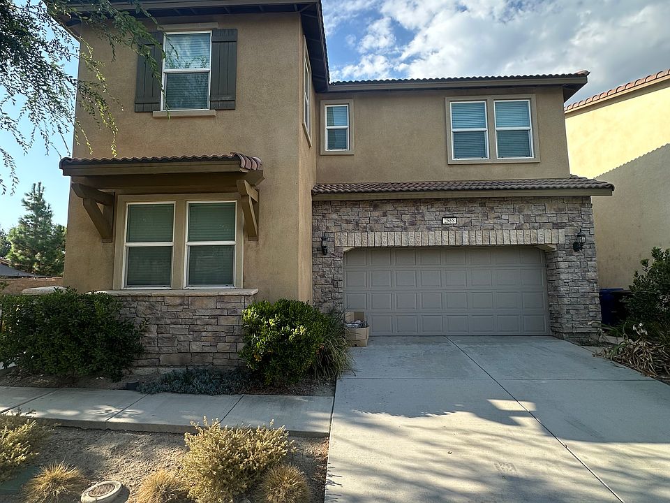 Front of house with two car garage