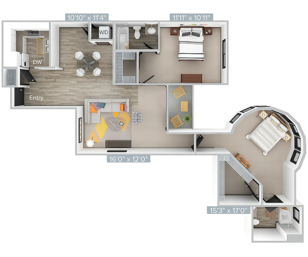 Floor plan K_2B2B_990SF_314-Standard