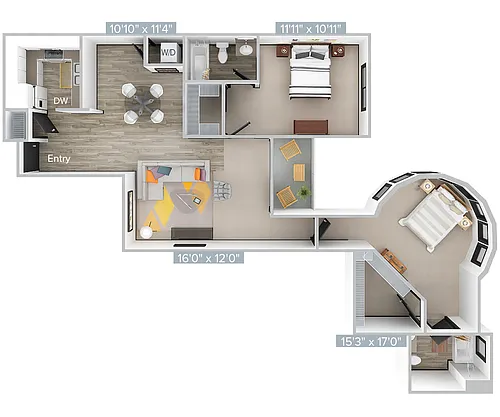 Floor plan K_2B2B_990SF_314-Standard