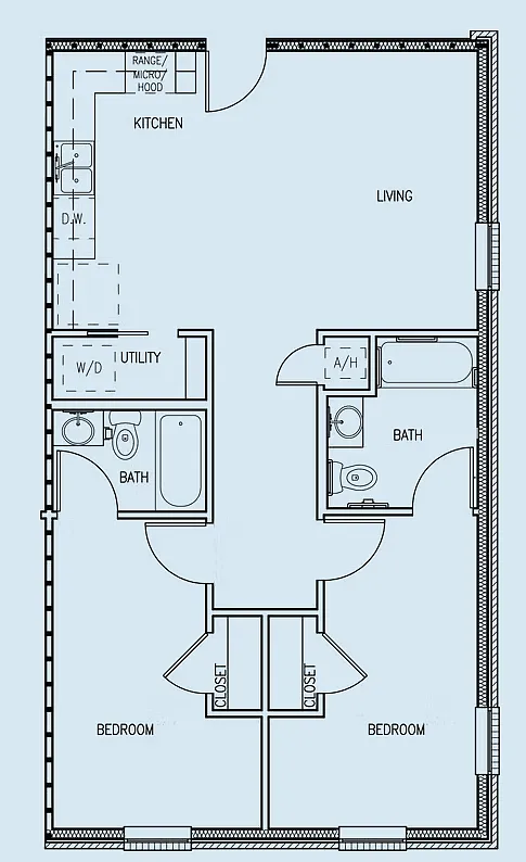 Floor plan 2 Bed 2 Bath