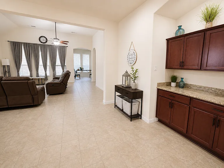 coffee bar area/additional cabinet space