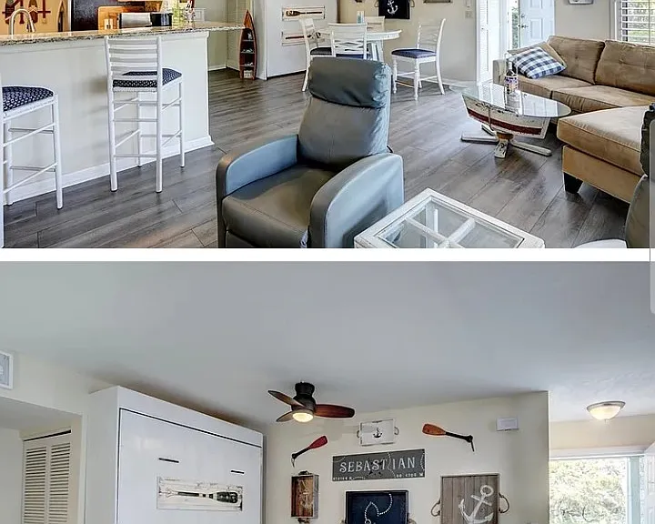 Murphy bed area and dinning room.