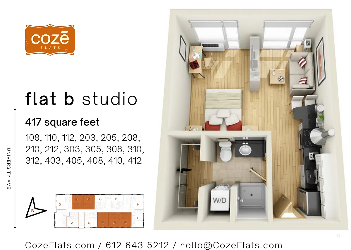 Floor plan Flat B Studio