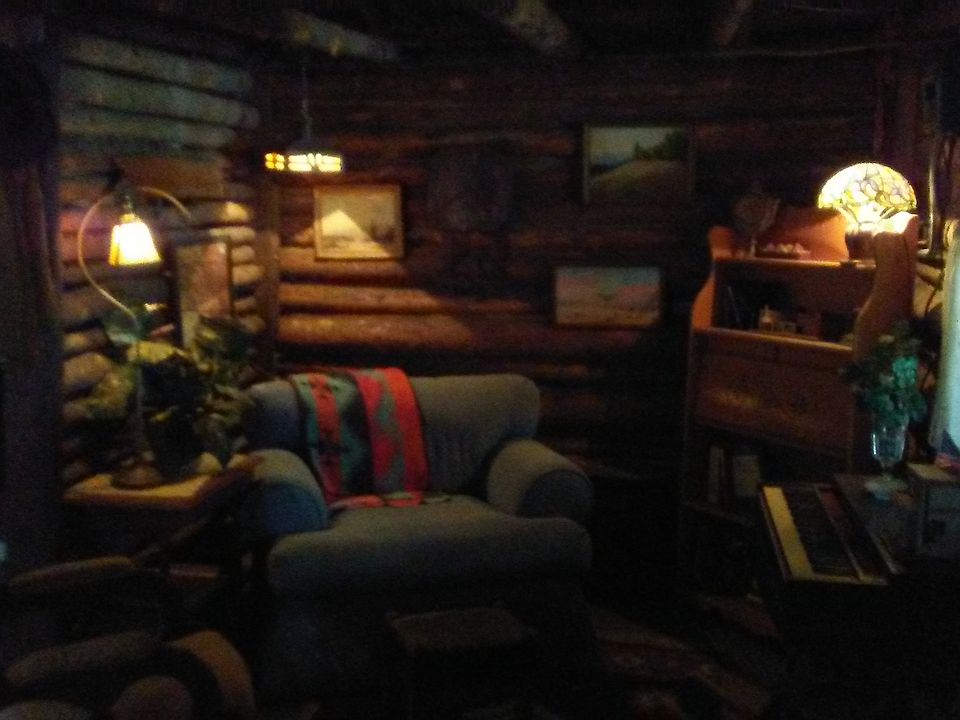 Sitting area of original cabin