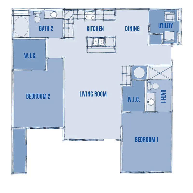 Floor plan 2 Bed - Phase I