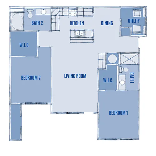 Floor plan 2 Bed - Phase I