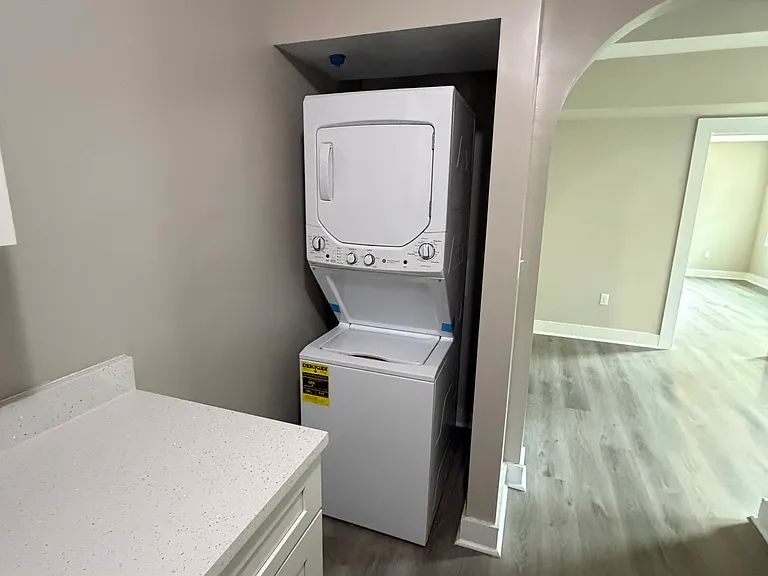 New stackable washer and dryer.
