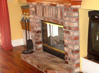 Wood burning Used Brick Fireplace