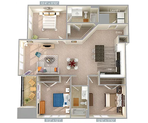 Floor plan C1-1-1404sq