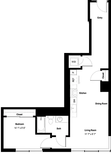 Floor plan 1X1 N