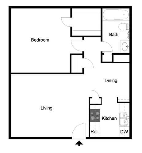 Floor plan 1 Bedroom-A1