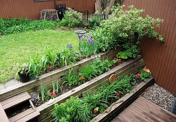 tiered garden and deck