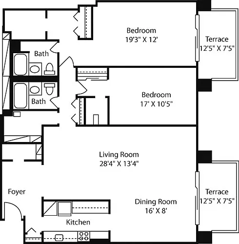 Floor plan Longfellow- Two Luxury