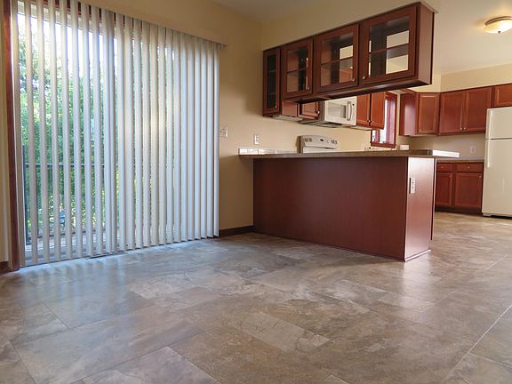 Dining area with sliding glass door