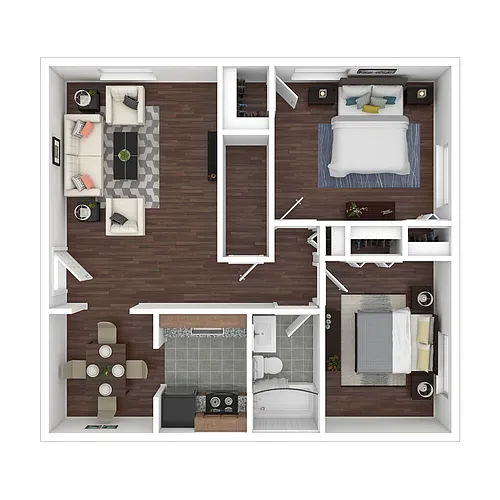 Floor plan 2 Bedroom 1 Bath