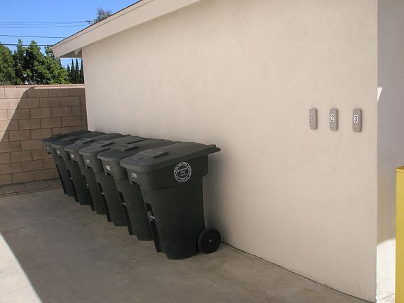 Trash cans and garage key pads