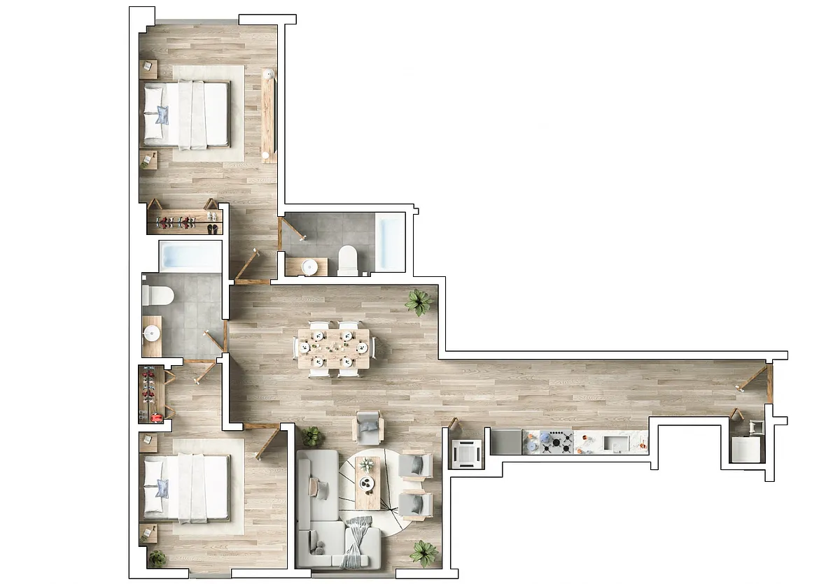 Floor plan 2 Bedrooms, 2 Bathrooms