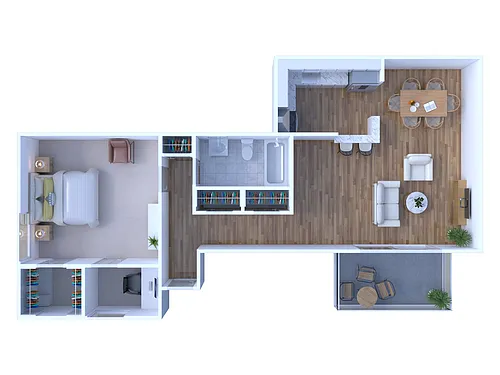Floor plan 1BR - 1BTH JR Upgraded