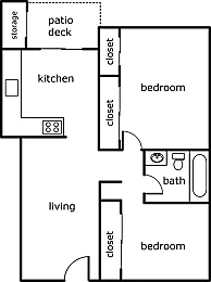 Floor plan 2BR 1BA