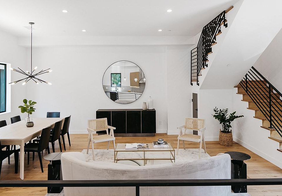 open concept living area and kitchen floor