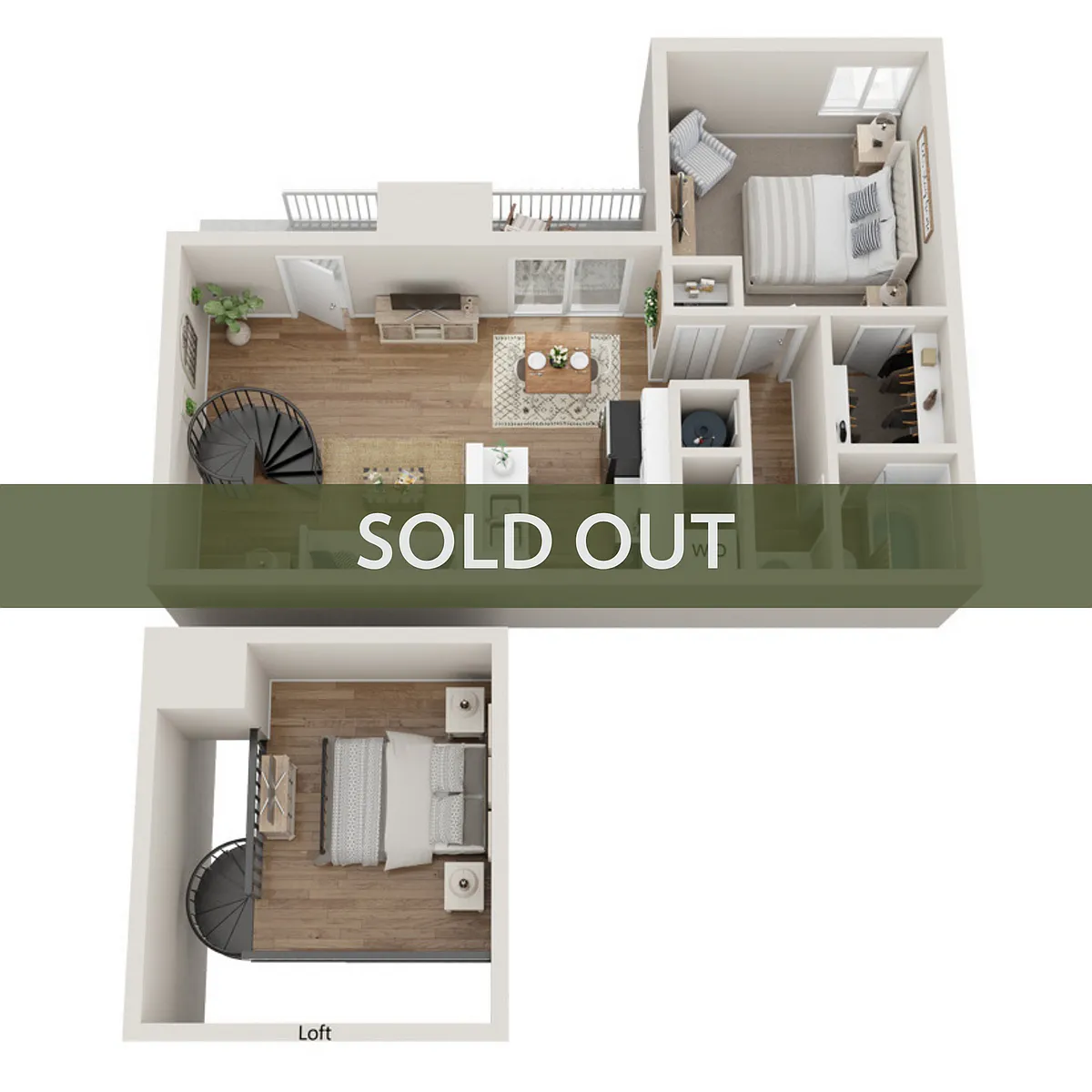 Floor plan 1BR/1BA - B