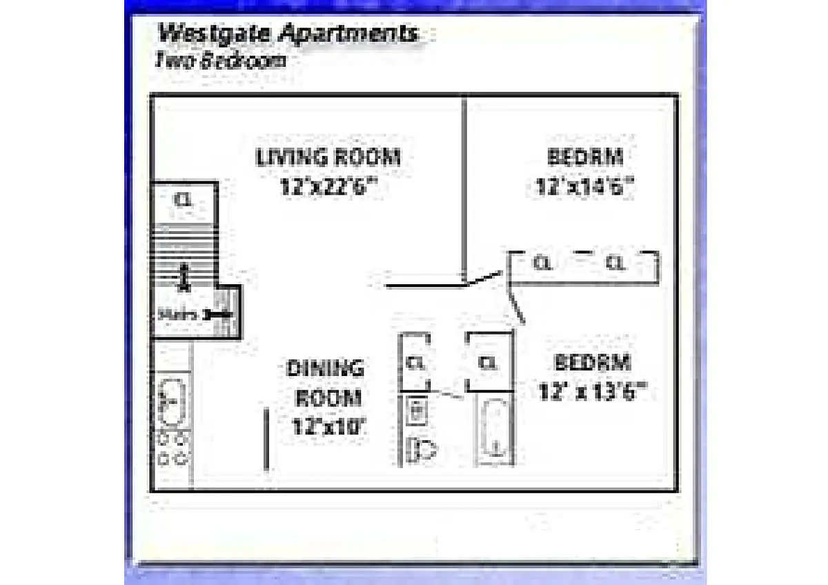Floor plan Two Bedroom - Contact for availability
