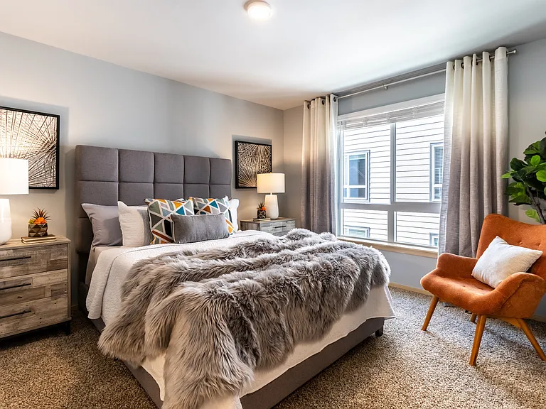 Master bedroom with Large Window