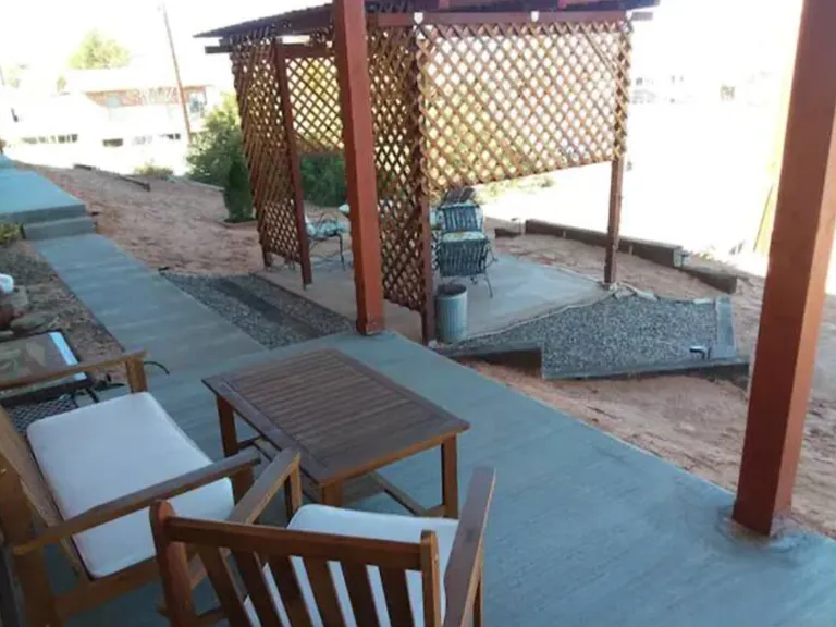 Backyard and gazebo area. The gazebo is a shared space with other renters and owner.