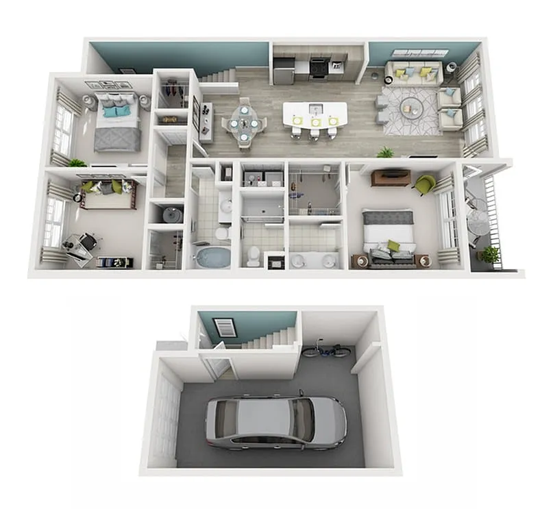 Floor plan Radiant (w/Garage)