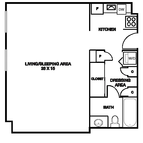 Floor plan Tower 1 | Executive Studio | S1D