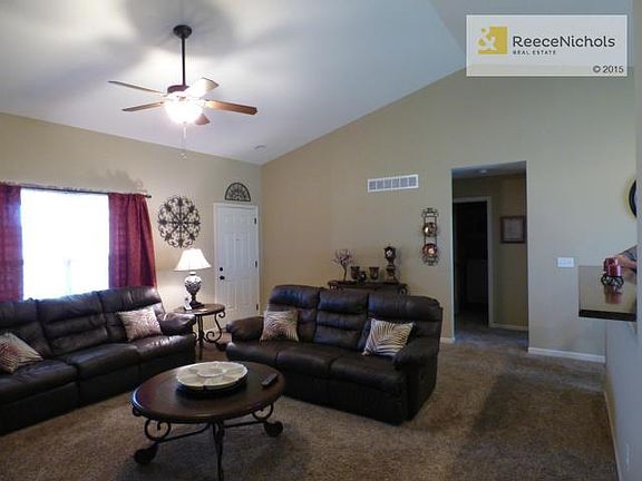 Family room with vaulted ceiling!