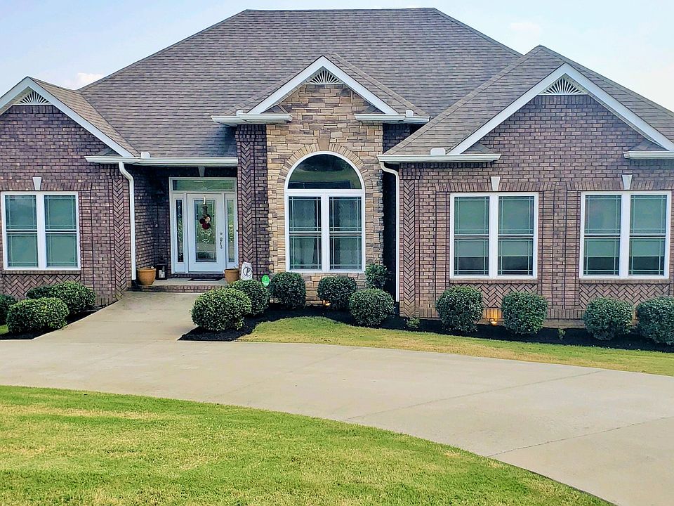 Brick with stone accents