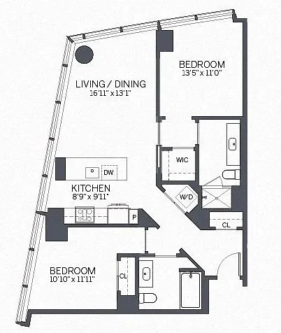Floor plan Two Bedroom Premium