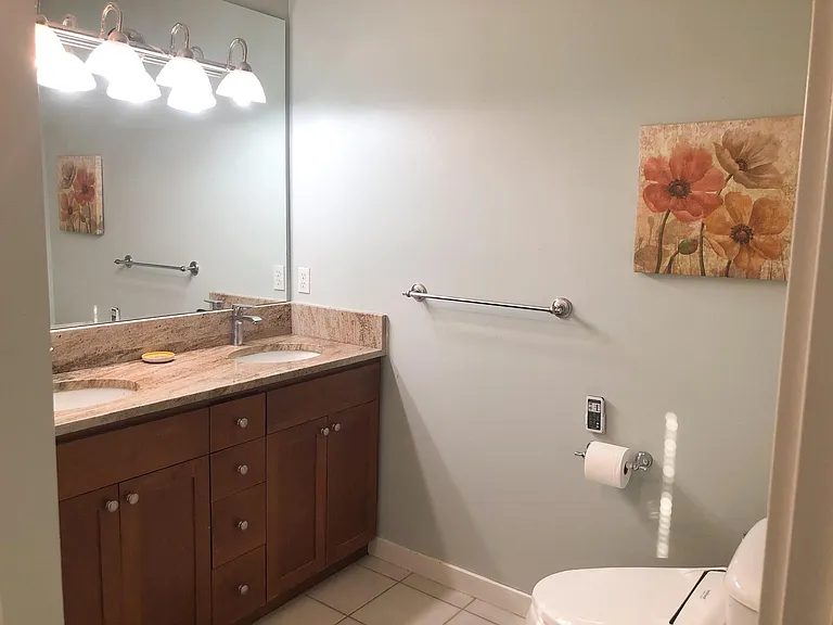 His and hers sinks in master bathroom