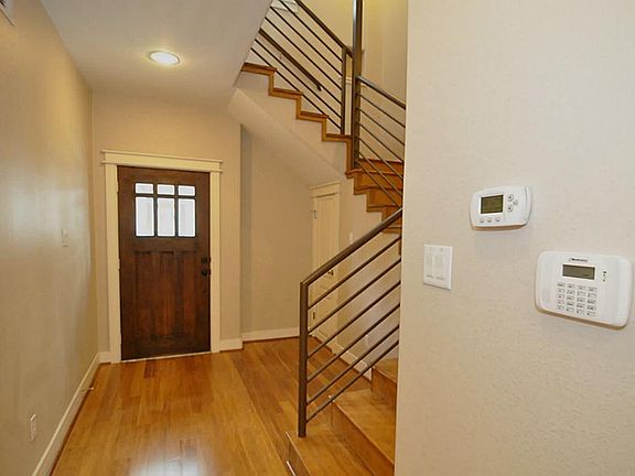 Entry foyer and solid wood Mahogany front door
