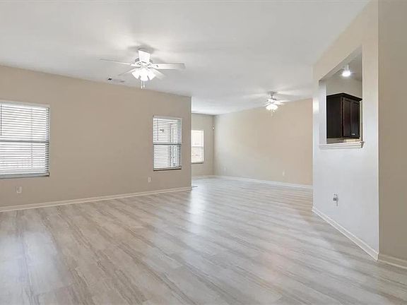 Large living area leading to dining/home office area