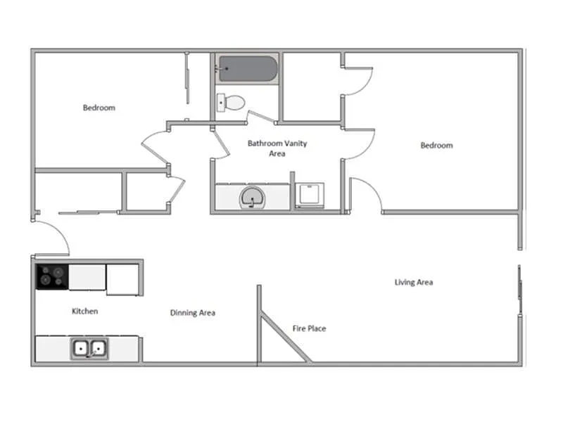 Floor plan 2 BEDROOM DELUXE