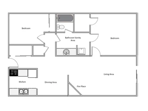 Floor plan 2 BEDROOM DELUXE