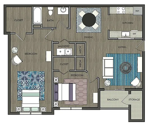 Floor plan The Catalina 2 Bedroom