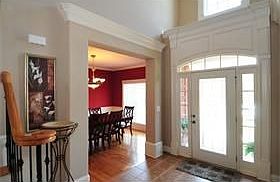 foyer with hardwoods