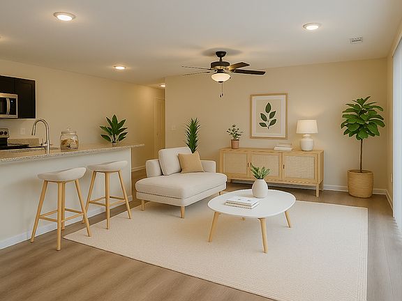 Living room virtually staged