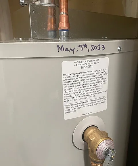 New water heater installed 2023
