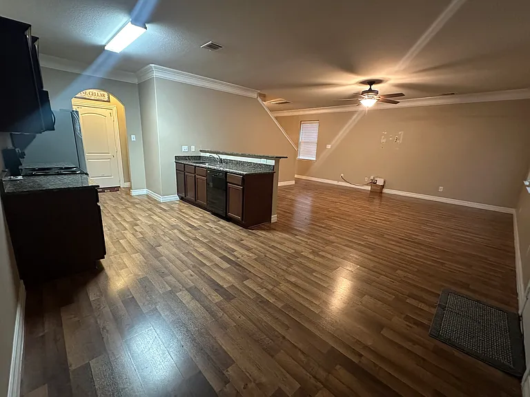 kitchen and living room open space concept.